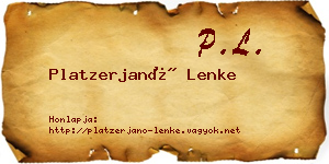Platzerjanó Lenke névjegykártya